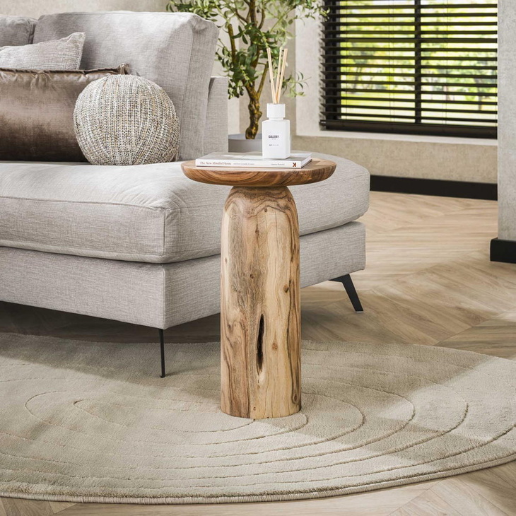 RINGO-Living Beistelltisch Fibi aus Akazienholz in Natur-hell 500mm