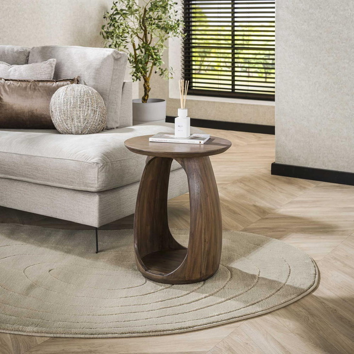 RINGO-Living Beistelltisch Florent aus Akazienholz in Natur-dunkel 560mm