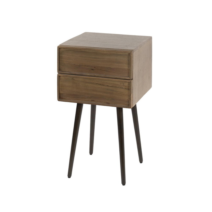 RINGO-Living Nachttisch Janni aus Holz in Natur-dunkel