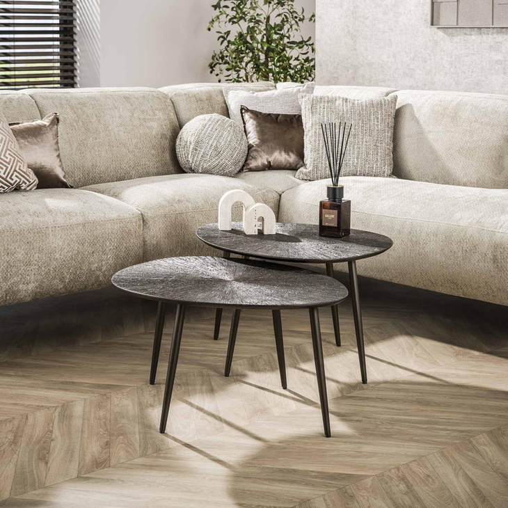 RINGO-Living Couchtisch Kati aus Holz in Bronze 2er Set