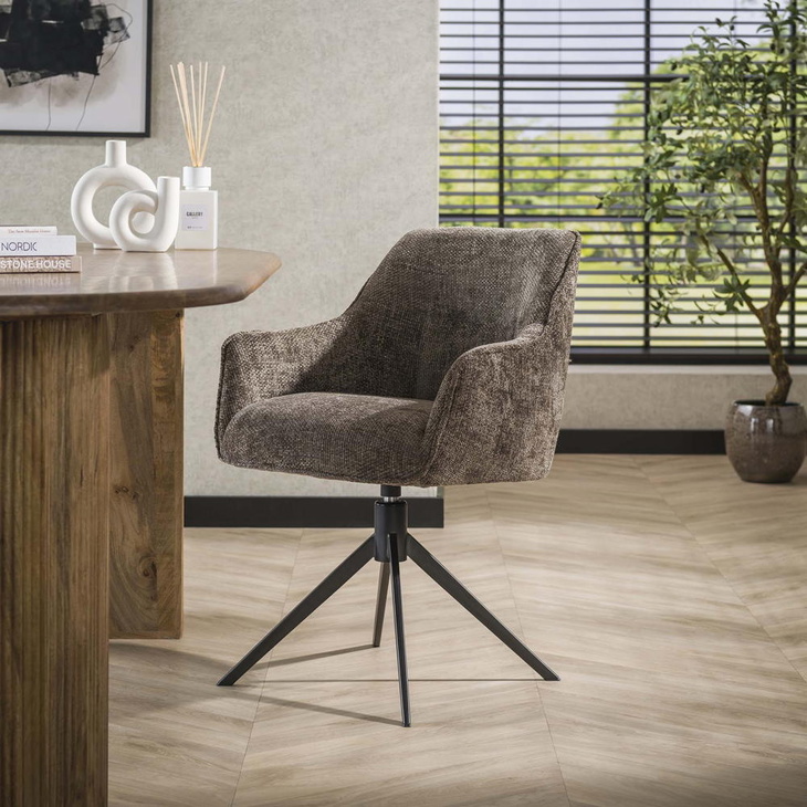 RINGO-Living Esszimmerstuhl Madeline aus Stoff in Taupe