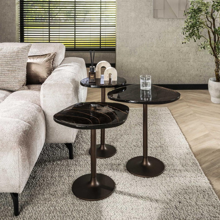 RINGO-Living Beistelltisch Kahiau aus Glas in Kupfer-antik