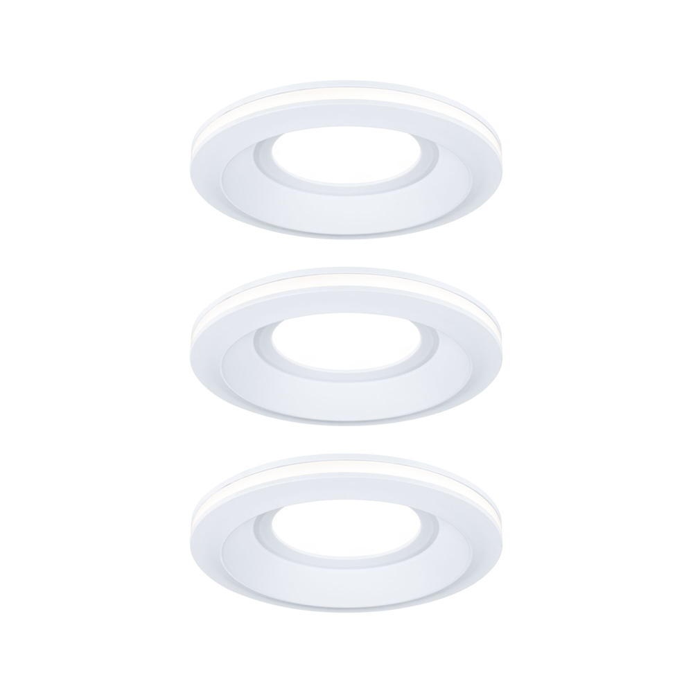 Paulmann Sormus Einbaustrahler & Einbauleuchte Badezimmer Küche LED IP65 modern Weiß Kunststoff 3-flammig