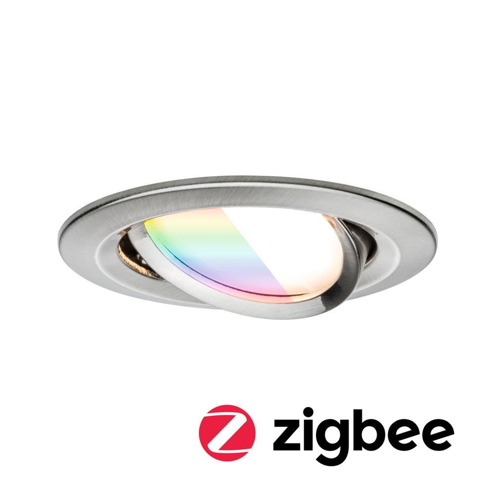 Paulmann Nova Coin Einbaustrahler & Einbauleuchte Wohnzimmer Schlafzimmer Flur LED IP23 modern Eisen-gebürstet Aluminium 1-flammig