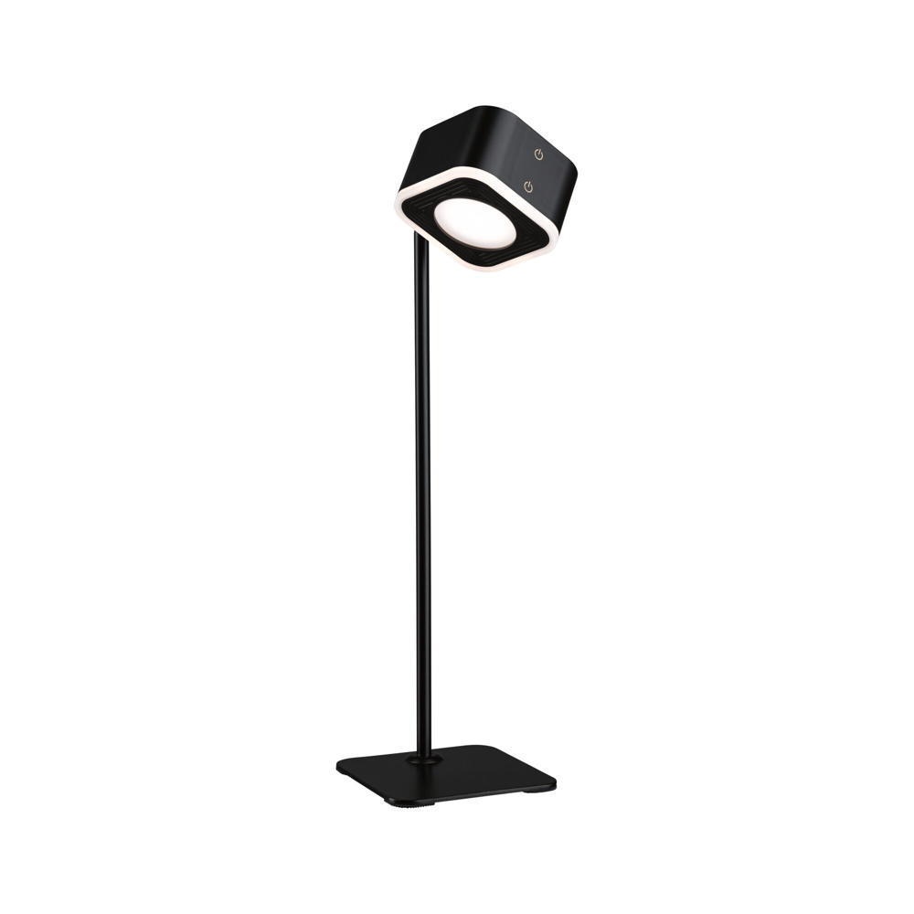 Paulmann Varia Akku Tischlampe, Tischleuchte & Nachttischlampe Wohnzimmer Schlafzimmer Büro & Arbeitszimmer LED modern Schwarz Kunststoff Metall