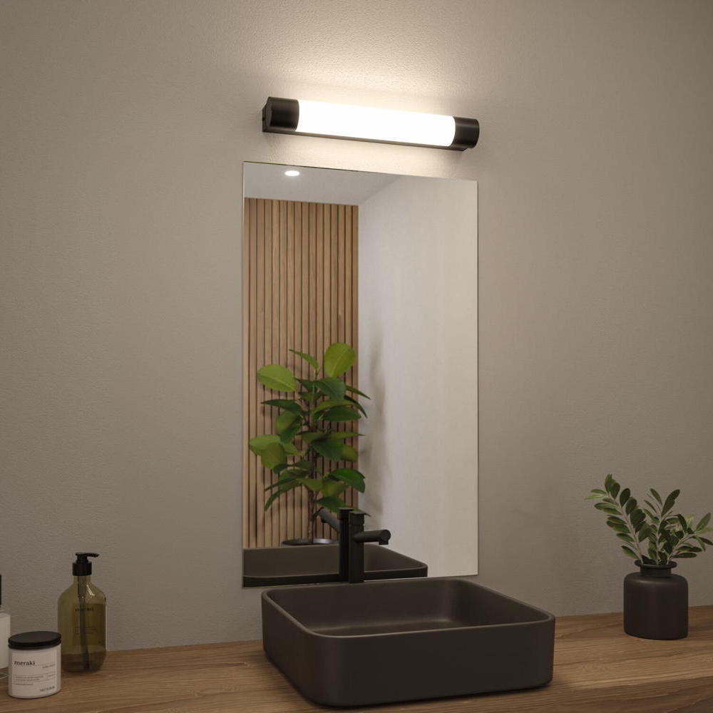 Paulmann Orgon Badezimmerlampe, Badleuchte & lampe für das Badezimmer Badezimmer LED IP44 modern Schwarz Metall Acryl 1-flammig