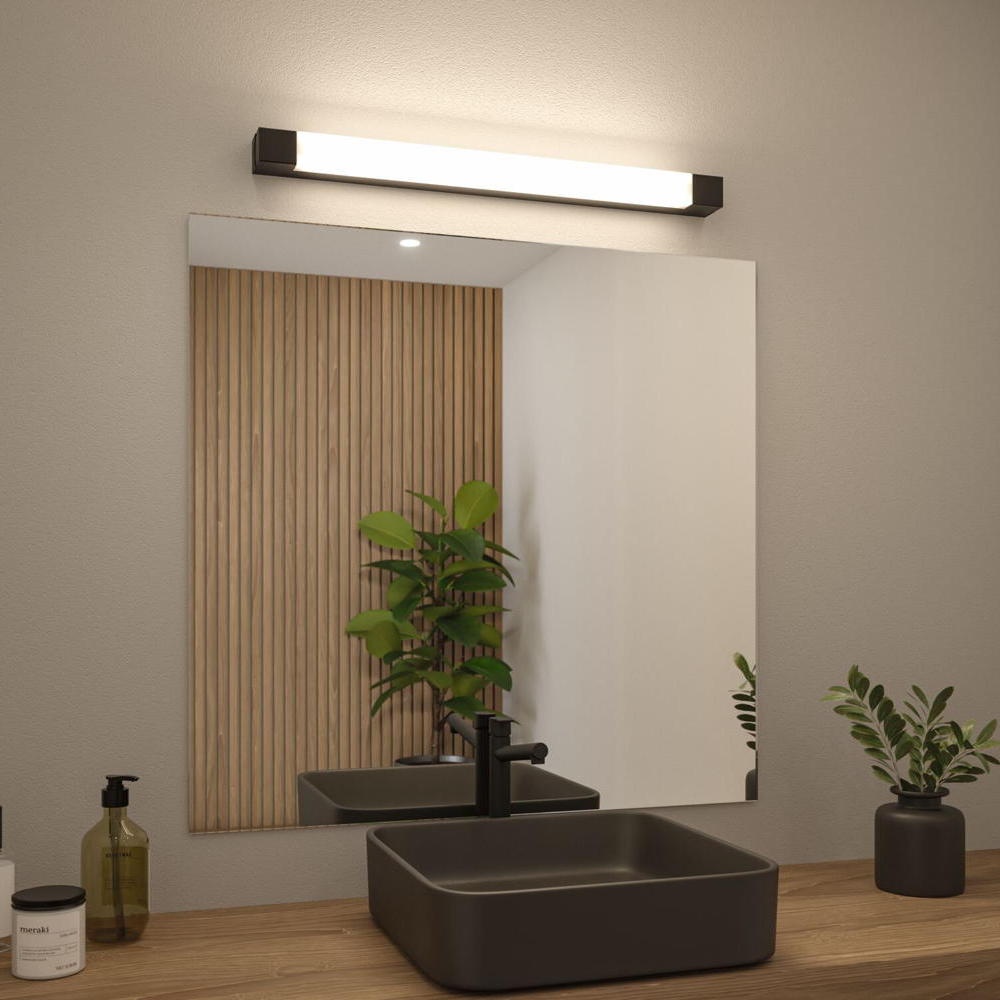 Paulmann Quasar Badezimmerlampe, Badleuchte & lampe für das Badezimmer Badezimmer LED IP44 modern Schwarz Metall Acryl 1-flammig