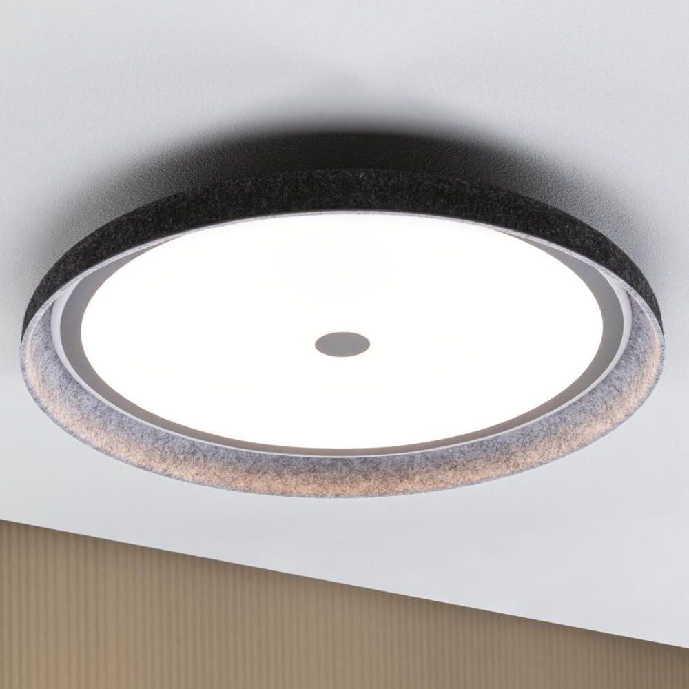 Paulmann Zarina Deckenlampe & Deckenbeleuchtung, Deckenlampe & Deckenlicht Wohnzimmer Schlafzimmer Esszimmer LED modern Anthrazit Filz Metall