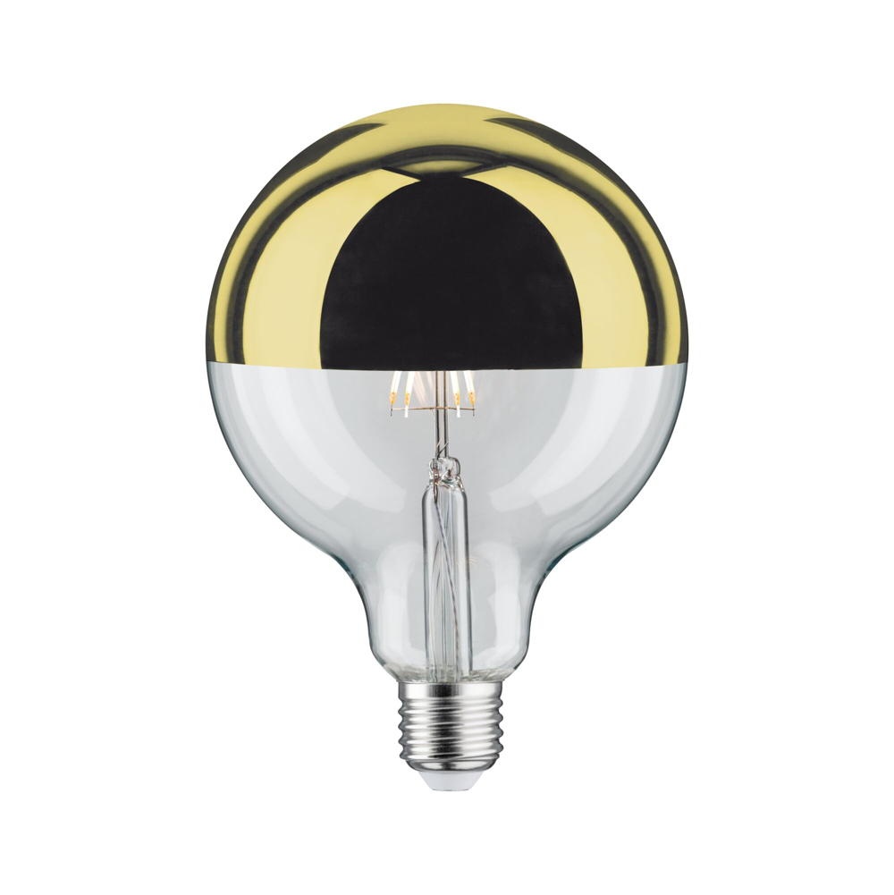 LED Lampe in Transparent E27 Globe - G125 65W 600lm 2700K dimmbar 1er Set Kopfspiegel Gold