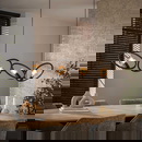 famlights | Pendelleuchte Ares in Schwarz E27 4-flammig