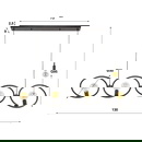 famlights | Pendelleuchte Ares in Schwarz E27 4-flammig