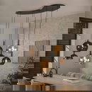 famlights | Pendelleuchte Efe in Braun E27 7-flammig