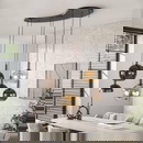 famlights | Pendelleuchte Efe in Braun E27 7-flammig