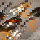 famlights | Pendelleuchte Efe in Braun E27 7-flammig