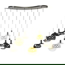 famlights | Pendelleuchte Efe in Braun E27 7-flammig