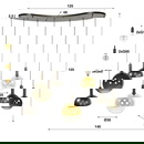 famlights | Pendelleuchte Efe in Braun E27 7-flammig
