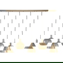 famlights | Pendelleuchte Banu in Beige E27 5-flammig