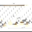 famlights | Pendelleuchte Banu in Beige E27 5-flammig