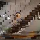 famlights | Pendelleuchte Christof in Schwarz E27 7-flammig