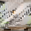 famlights | Pendelleuchte Christof in Schwarz E27 7-flammig