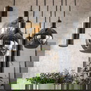 famlights | Pendelleuchte Christof in Schwarz E27 7-flammig