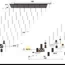 famlights | Pendelleuchte Christof in Schwarz E27 7-flammig