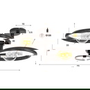 famlights | Deckenleuchte Ares in Schwarz E27 2-flammig