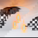 famlights | Deckenleuchte Felipe in Braun E27 3-flammig