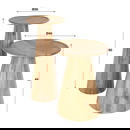 RINGO-Living Beistelltisch 2er Set Banu aus Akazienholz in Natur-hell