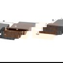 RINGO-Living Nachttisch 2er Set Jovin aus Akazienholz in Natur-dunkel