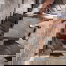 RINGO-Living Nachttisch Hajo II aus Akazienholz in Natur-dunkel schwebend