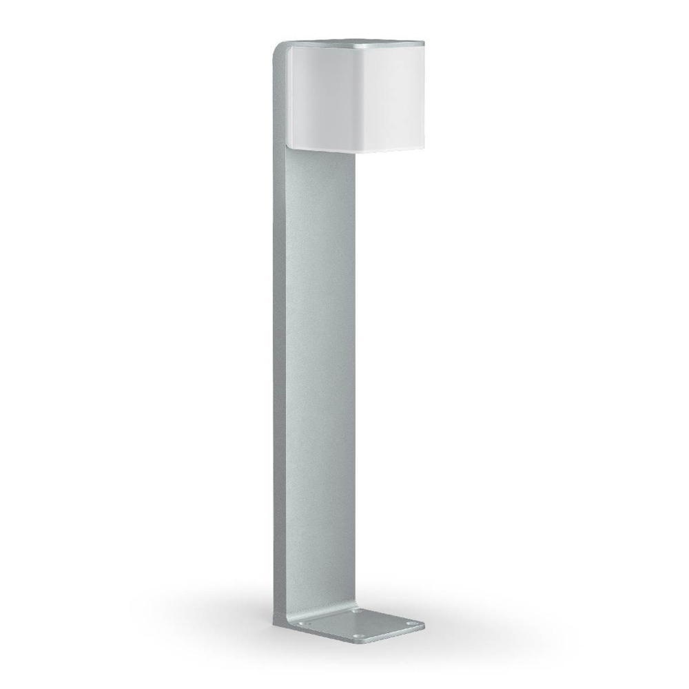 Steinel Cubo GL80 Pollerleuchte, Wegeleuchte, Wegleuchte Garten Terrasse LED IP44 modern Silber Weiß Aluminium 1-flammig