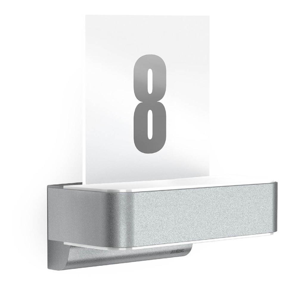 Steinel Cubo L820 Aussenwandleuchte, Wandleuchte außen, Aussendeckenleuchte Hauseingang Garten Garage & Carport LED IP44 modern Silber Kunststoff