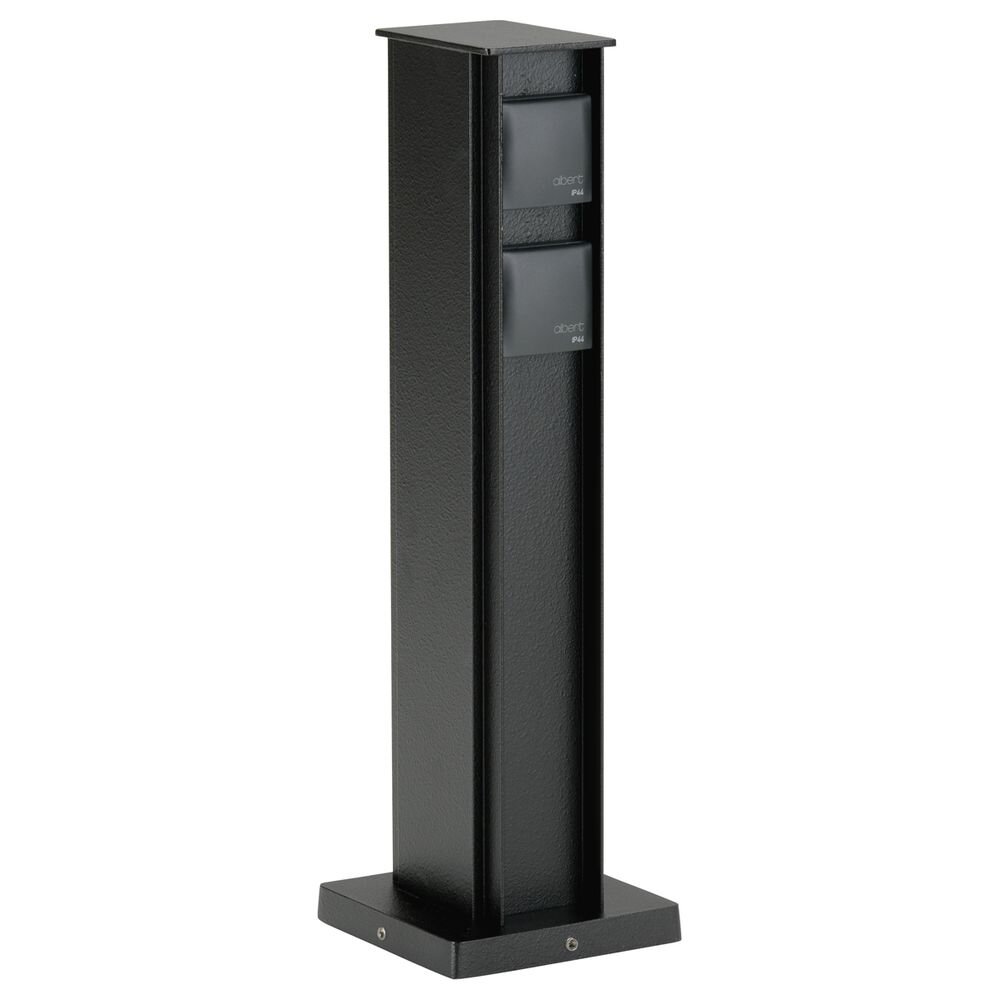 Steckdosenssäule A-92442, 4-fach, schwarz, Aluguss, IP44, 500x80x120mm